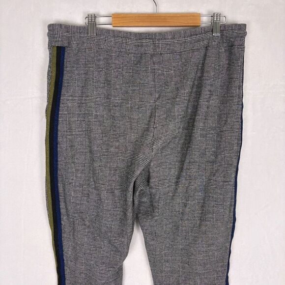 Maeve by Anthropologie Black Plaid with Sparkle Striped Side Pants Size Large - Picture 9 of 12